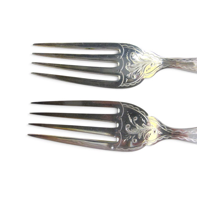 Silver A Williams Sheffield Antique Silver Plate Fish Fork & Knife 24pc Set in Case For Sale - Image 8 of 12
