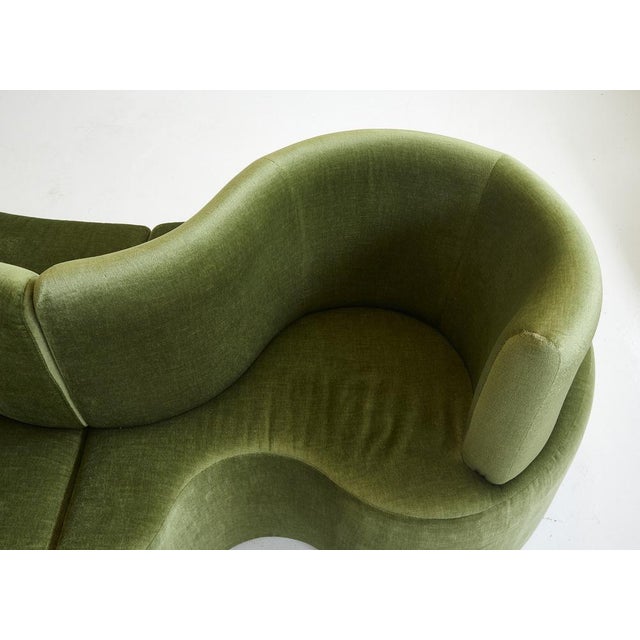 Cloverleaf Sofa in Prada Green Velvet by Verner Panton for Verpan, Denmark, 2000s, Set of 2 For Sale - Image 9 of 13
