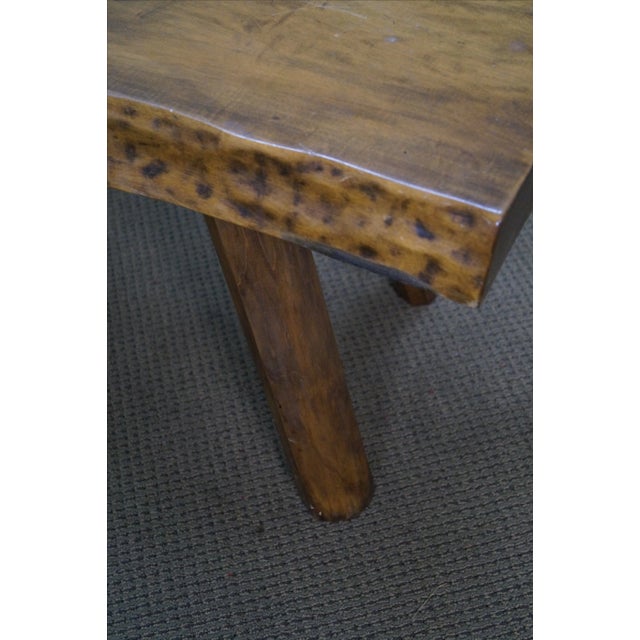 1960s Rustic Slab Wood Coffee Table Bench For Sale - Image 5 of 10
