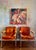Metal 1970's Vintage Mid-Century Chrome Cantilever Armchairs, Orange Tufted Velvet, Set of 2 For Sale - Image 7 of 10