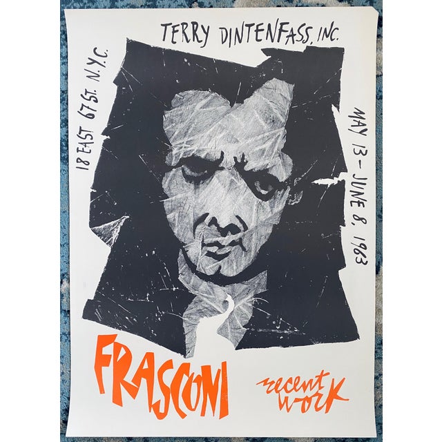 Antonio Frasconi, 1963 Vintage Lithograph Poster Antonio Frasconi Terry Dintenfass Gallery NYC, 1963 For Sale