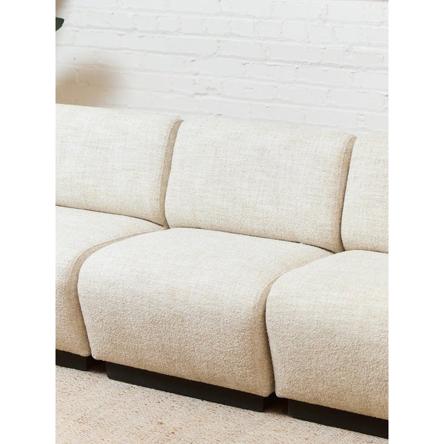 John Mascheroni Mid 20th Century Tappo Modular Sofa Styled After John Mascheroni for Vecta in Almond Tweed For Sale - Image 4 of 8