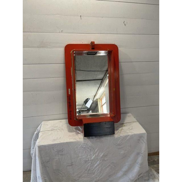 Vintage Wooden Mirror Mold, 1930-1960 Mirror made from a negative wooden mold Used to make locomotive parts They were made...