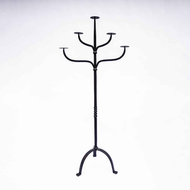 Wrought Iron Standing Candleholder, 1890s For Sale - Image 10 of 11