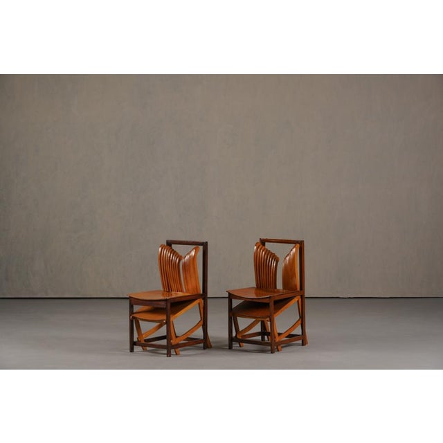 Brown Vintage Sculptural Dining Chairs, France, 1960s, Set of 2 For Sale - Image 8 of 15