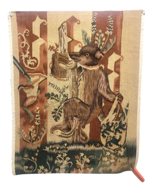 1990s Recreated 15th Century Handwoven Wool Tapestry Fragment