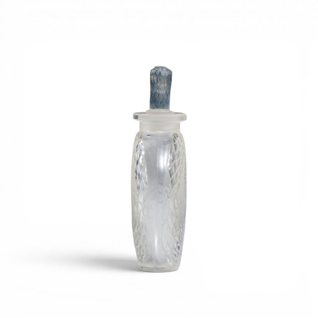Blue René Lalique Serpent Blue Glass Perfume Bottle For Sale - Image 8 of 11