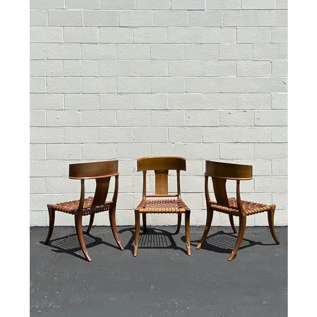 Traditional Kreiss Klismos Wood Woven Rope Dining Chairs - Set of 3 For Sale - Image 3 of 10