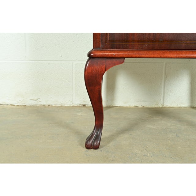 Antique Victorian Carved Inlaid Mahogany Music Cabinet, Circa 1900 For Sale - Image 11 of 15