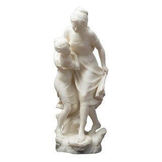 Antique 19th Century Napoleon III Alabaster Sculpture, France For Sale