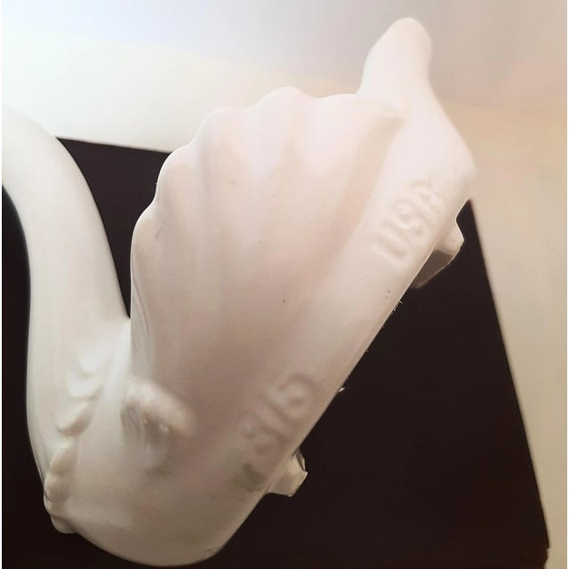 White Ceramic Pottery Hull Swan Planter For Sale - Image 4 of 7