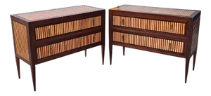 Inlaid Wooden Chests of Drawers, 1970s, Set of 2