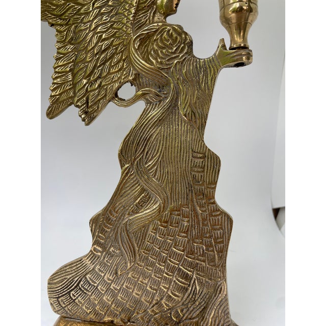 Mid 20th Century Brass Angel Candle Holder For Sale - Image 4 of 5