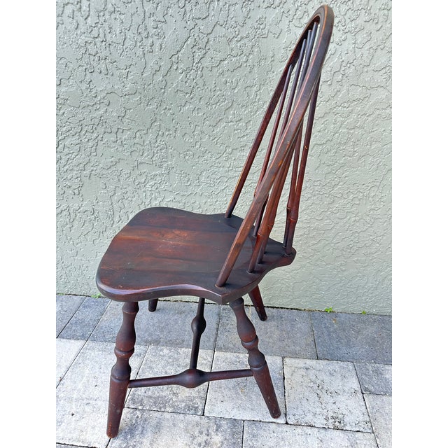 Antique Early 20th Century Nichols & Stone Bow Back/Saddle Seat Colonial Windsor Chair For Sale In Orlando - Image 6 of 12