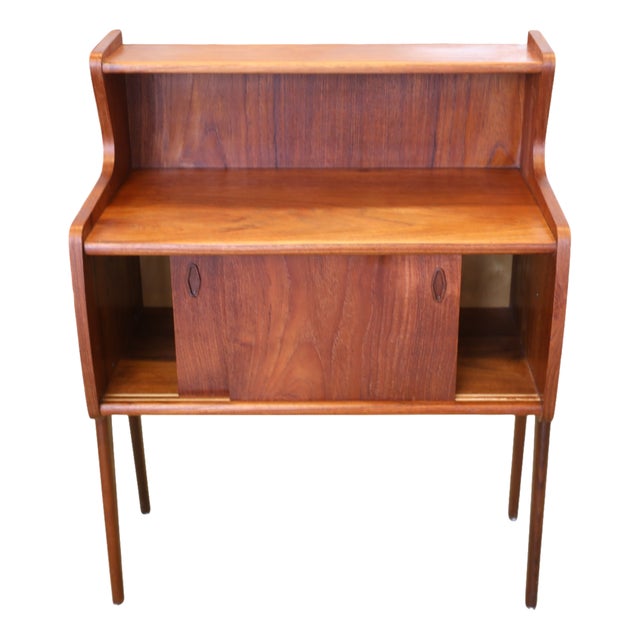 Danish Teak Cabinet with Sliding Doors, 1960s For Sale