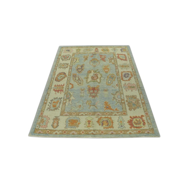 Oriental Hand Knotted Rug Turkish Oushak 4'3" x 5'7" Explore a curated collection of hallway runners, wool rugs, and...