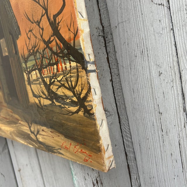 Original 1961 Oil Painting by Paul Blaine Henrie Coastal Sunset Seascape For Sale - Image 14 of 18