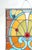Early 19th century stained glass panel with flowing organic lines and vivid colors, traits of Art Nouveau styling. There...