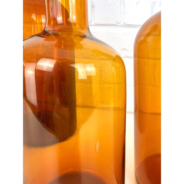 Amber Floor Vase Vases by Otto Brauer for Holmegaard, Denmark, 1960s, Set of 4 For Sale - Image 6 of 13