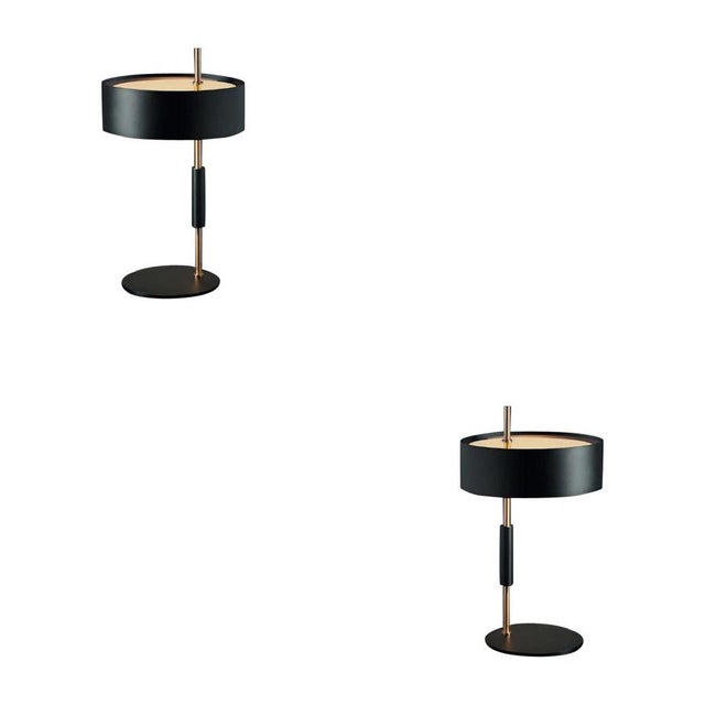 Satin Gold & Black Table Lamps by Ostuni e Forti for Oluce, 1953, Set of 2 For Sale - Image 13 of 14
