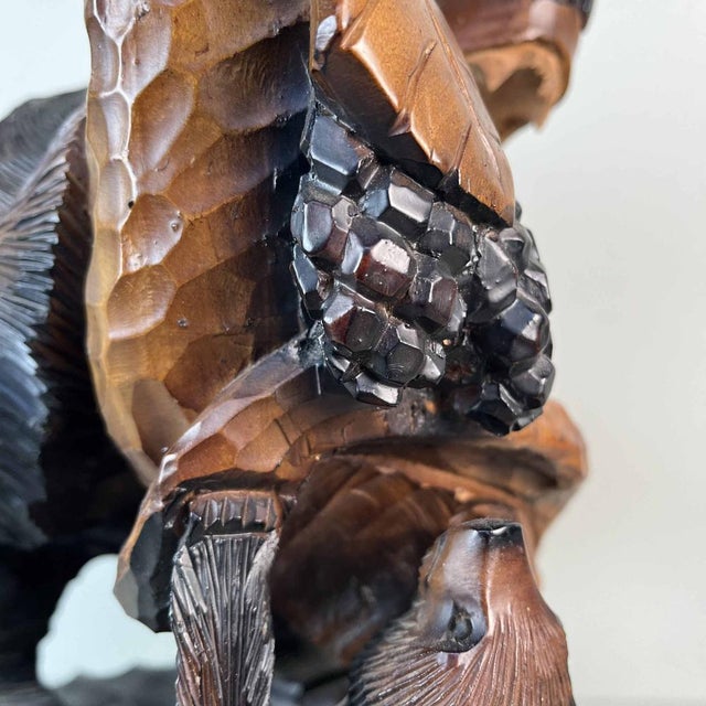 Hokkaido Kibori Kuma Bear Carving in Wood, Japan, 1950s For Sale - Image 10 of 16
