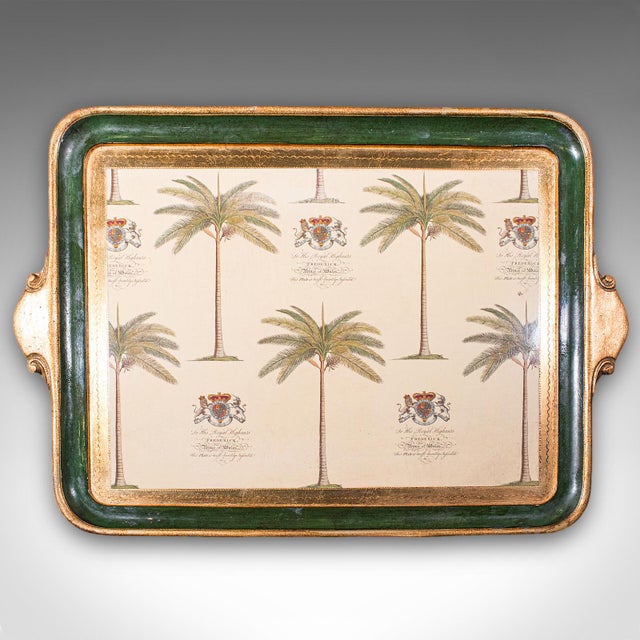 Plastic Pair of Vintage Florentine Serving Trays, Italianate Afternoon Tea Platter, 1970 For Sale - Image 7 of 10