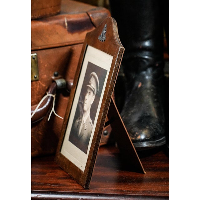 Captivating Original World War I Antique Leather Framed Studio Photograph Portrait of British Soldier in Uniform Militaria Home Decor For Sale - Image 9 of 10