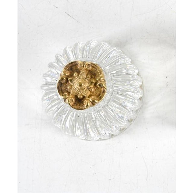 19th Century Antique Rococo Style Dome-Shaped Crystal and Brass Inkwell For Sale - Image 5 of 6
