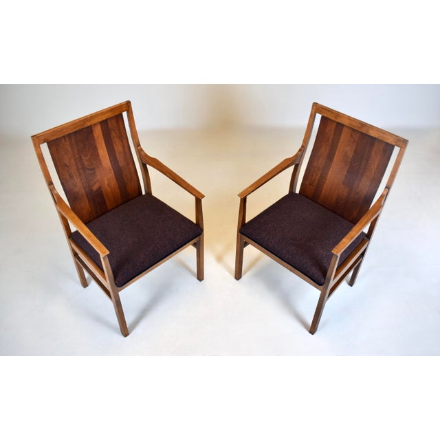 1970's Walnut Armchairs by Lane Furniture For Sale - Image 9 of 9