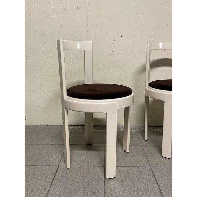 Lacquered Wood and Fabric Chairs, 1970s, Set of 4 For Sale - Image 14 of 16