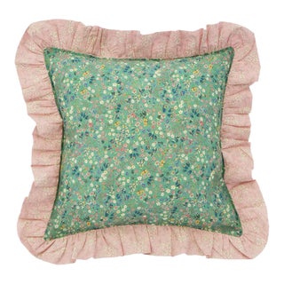 Ruffle Cushion Made With Liberty Fabric Donna Leigh & Capel For Sale
