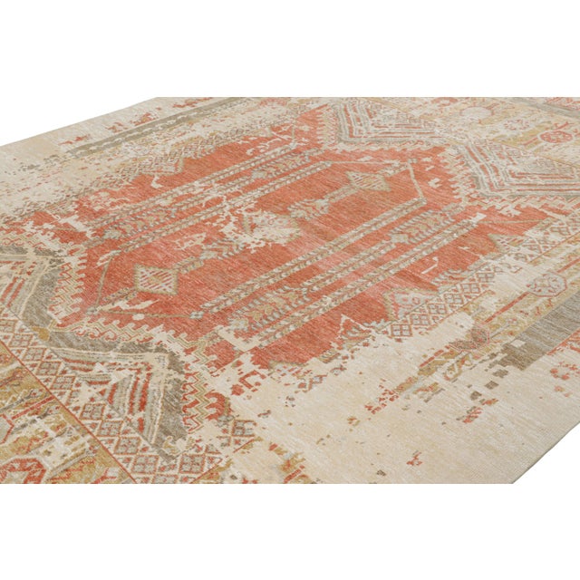 Hand-knotted in wool and silk, this 10x13 rug is a bold reimagining of Oushak rugs in one of Rug & Kilim’s most elegant...