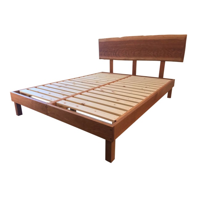 Solid Cherry Queen Bed With "Live Edge" Headboard Chairish