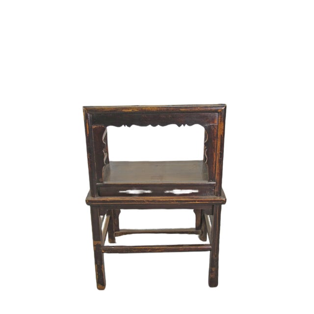 Brown Antique Chinese Low Back Arm Chair For Sale In Greensboro - Image 6 of 11