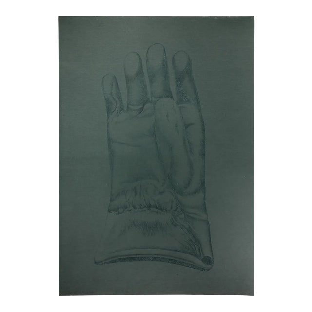 Giacomo Porzano, Glove, Etching on Cardboard, 1972 For Sale