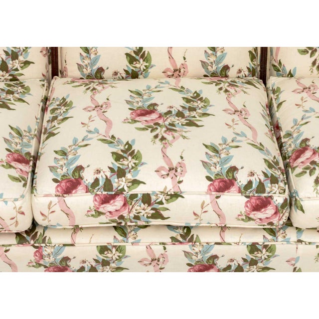 Mid 20th Century Louis XV Style Floral Upholstered Three-Seat Sofa For Sale - Image 5 of 8