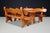 Monumental Alpine dining set in solid pine with sculptural benches, France, 1970s. Ideal for hospitality, chalet, and...
