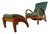 Set of Vintage Danish Reclining Chair and Ottoman in Green Suede For Sale