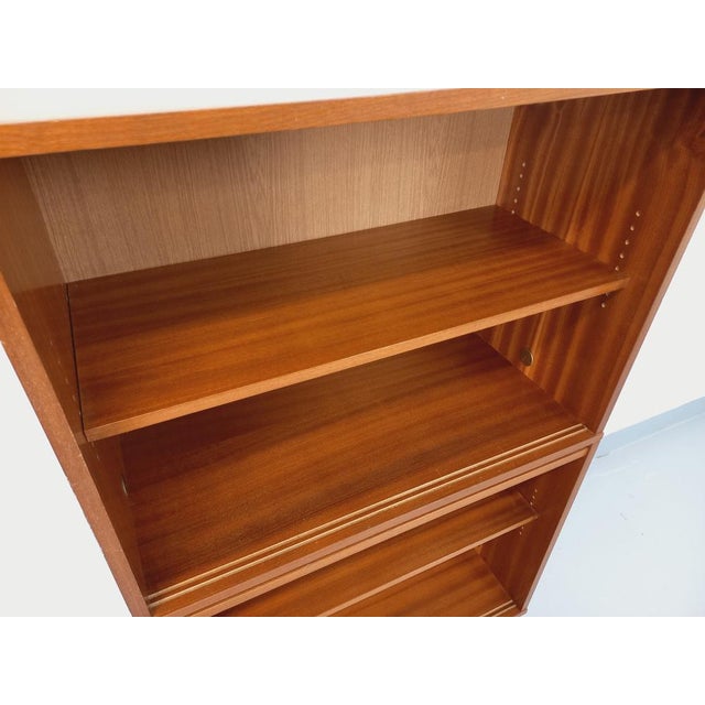 Tan Vintage Teak-Style Mahogany Bookcase, 1960s For Sale - Image 8 of 15