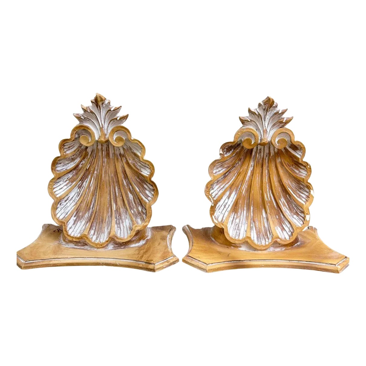 Pair of Vintage Shell Wall Shelves | Chairish