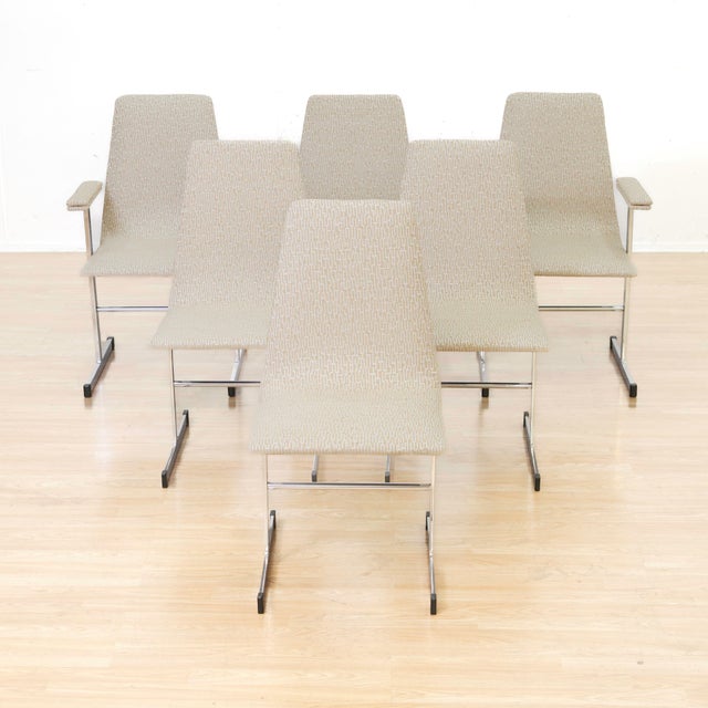 Mid-Century Modern Post Modern Chrome Dining Chairs by Tim Bates for Pieff Furniture, 1970s For Sale - Image 3 of 16