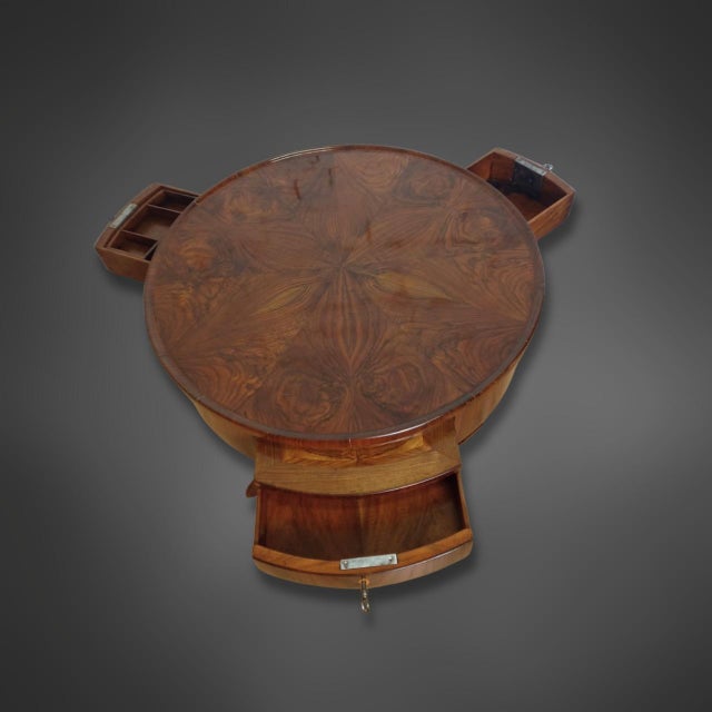 Biedermeier Walnut Side Table with Rotating Top, 1825 For Sale - Image 3 of 16