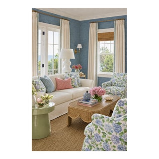 Natural Dyed Solid Grasscloth Wallpaper by House Party | Blue Ocean Mist | 6 Yards For Sale