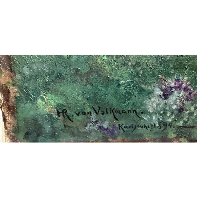 Blue Hans Richard von Volkmann, Campo Santo, 1895, Oil Painting on Canvas For Sale - Image 8 of 13