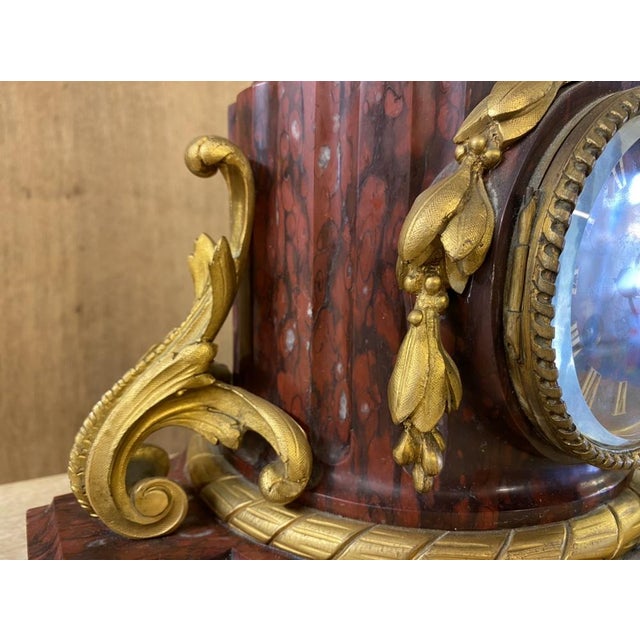 Antique French Marble Mantle Clock For Sale - Image 14 of 18