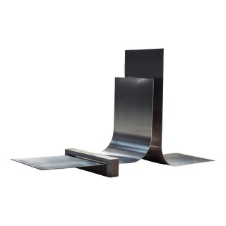 Collision 3.0 Floor Lamp in Aluminum and Travertine by D´ARK Atelier For Sale
