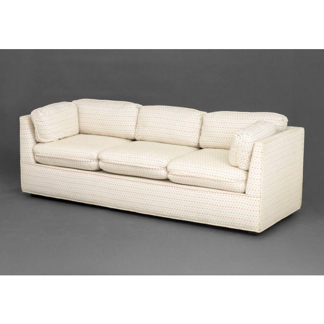 Modern Geometric Linen Upholstered 3-Seat Sofa For Sale - Image 16 of 18
