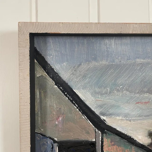 Mid Century Swedish Modernist Harbour Oil Painting by Tor Andersson For Sale - Image 10 of 18