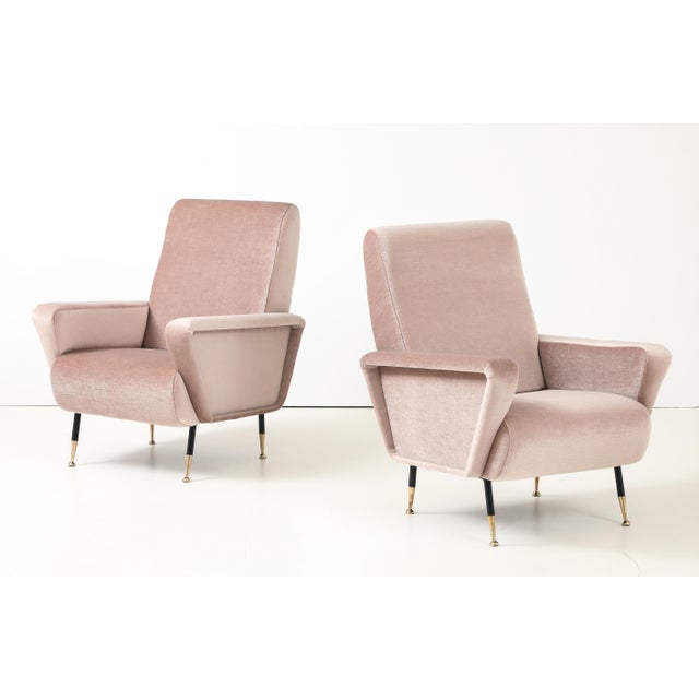1960's Marco Zanuso Style Italian Lounge Chairs in Mohair Fabric For Sale - Image 11 of 11