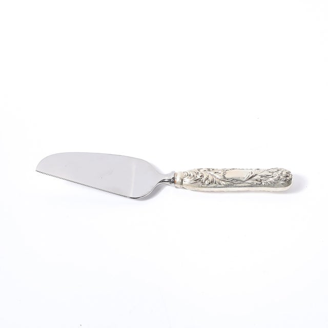Metal Aesthetic Movement Tiffany and Co. Sterling Silver Chrysanthemum Cake Knife For Sale - Image 7 of 12